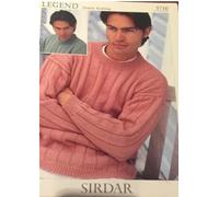 Sirdar Legend Double Knitting Pattern, Men's Pullover Sweater, Pink, Pattern Number 5710