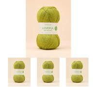 Sirdar Loveful 100% Bio Blend, Distilled Green, 100g (Pack of 4)