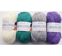 Sirdar Moonstone 50g - 4 Ball Mixed Colour Discounted Clearance Packs (Mix A Starlight, Galaxy, Twilight, Cosmos)