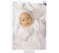 Sirdar Snuggly 3PLY Baby Shawl Blanket Knitting Pattern 3421