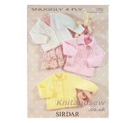 Sirdar Snuggly 4 Ply Babies Cardigans Pattern 1750 Prem - 3 years