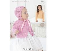 Sirdar Snuggly 4 Ply Baby Cardigan Knitting Pattern 4436