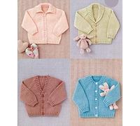 Sirdar Snuggly 4 ply Knitting Pattern - 4512 Baby's Raglan Cardigans by Sirdar