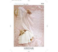 Sirdar Snuggly 4PLY & 3PLY Baby Shawl Blanket Knitting Pattern 3028 by Sirdar