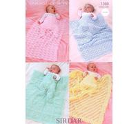 Sirdar Snuggly 4PLY Baby Shawl Blanket Crochet Pattern 1368