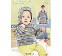 Sirdar Snuggly Baby Crofter DK Knitting Pattern - 4574 Hooded Sweater & Jacket