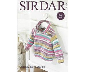 Sirdar Snuggly Baby Crofter DK Knitting Pattern 5210 Hooded Sweater