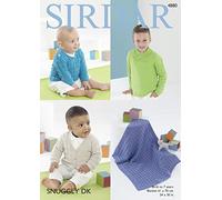 Sirdar Snuggly Baby DK Knitting Pattern - 4880 Sweaters, Cardigan & Blanket