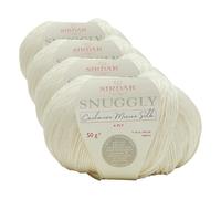 Sirdar Snuggly Cashmere Merino Silk 4 Ply, 75% Extra Fine Merino, 20% Silk, 5% Cashmere, Premium Yarn for Knitting and Crochet, Mother Goose (301) F062-0301 50g (Pack of 4)