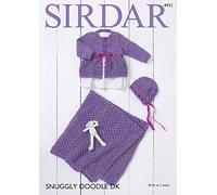 Sirdar Snuggly Doodle DK Knitting Pattern - 4931 Matinee Coat, Bonnet & Blanket