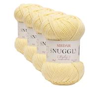 Sirdar Snuggly Replay DK Double Knitting, 50% Cotton, 50% Acrylic, Premium Yarn for Knitting and Crochet, Banana Split Yellow (110), 50g (Pack of 4)