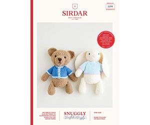 Sirdar Snuggly Snowflake Chunky Knitting Pattern Booklet - 5399 Teddy Bear & Bunny Toys