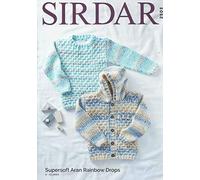 Sirdar Supersoft Aran Rainbow Drops Knitting Pattern - 2503 Jacket & Sweater