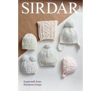 Sirdar Supersoft Aran Rainbow Drops Knitting Pattern - 5181 Hats