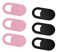 SIREG Webcam Cover Slide Ultra Thin - Cute Pink & Black Web Camera Cover fits Laptop,Tablet,MacBook Pro,Mac Mini, Computer, Smartphone,Protect Your Privacy and Security,Strong Adhesive