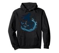 Siren of the Sea: Enchanting Mermaid Melody Pullover Hoodie, Adult Unisex, Black, S