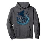 Siren of the Sea: Enchanting Mermaid Melody Pullover Hoodie, Adult Unisex, Dark Heather Grey, S