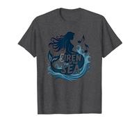 Siren of The Sea: Enchanting Mermaid Melody T-Shirt, Men, Dark Heather Grey, 6XL