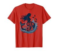 Siren of The Sea: Enchanting Mermaid Melody T-Shirt, Men, Red, L