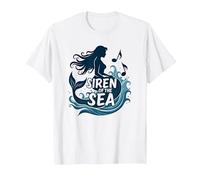 Siren of The Sea: Enchanting Mermaid Melody T-Shirt, Men, White, M