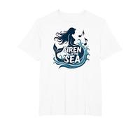 Siren of The Sea: Enchanting Mermaid Melody T-Shirt, Men's Big and Tall, White, 5X Tall