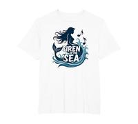 Siren of The Sea: Enchanting Mermaid Melody T-Shirt, Men's Big and Tall, White, 6X Tall
