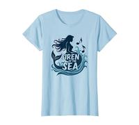 Siren of The Sea: Enchanting Mermaid Melody T-Shirt, Women, Baby Blue, XL