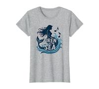 Siren of The Sea: Enchanting Mermaid Melody T-Shirt, Women, Heather Grey, XXL
