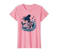 Siren of The Sea: Enchanting Mermaid Melody T-Shirt, Women, Pink, L
