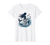 Siren of The Sea: Enchanting Mermaid Melody T-Shirt, Women, White, M