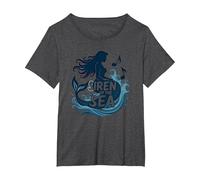 Siren of The Sea: Enchanting Mermaid Melody T-Shirt, Women's Plus, Dark Heather Grey, 2X