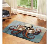 Siren Surrealism Pet Feeding Mat Dog Cat Eating Food Absorbent Leather Tablecloth for and Water Bowl Waterproof No Stains Quick Dry Non-Slip 17.72 * 11.8IN