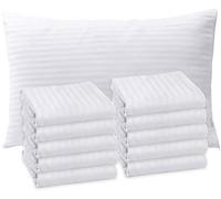 Sirenpho Pack of 10 Pillow Protectors Zippered Covers 50x75cm, Anti Dust Mite Anti-Allergy Hotel Quality Satin Stripe Pillow Case, Pillow not Include