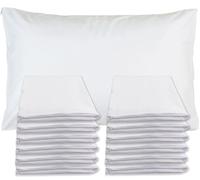 Sirenpho Pack of 12 Pillow Protector Zippered Covers 50x75cm, Anti Dust Mite, Anti-Allergy Hotel Quality Plain Pillow Case, Pillow not Included