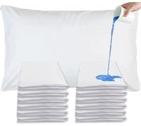 Sirenpho Pack of 12 Waterproof Pillow Protectors Zippered Covers 50x75cm, Anti Dust Mite, Anti-Allergy Hotel Quality Pillow Case, Pillow not Included