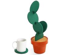 Sirensky Coasters DIY Cactus Coaster Set of 6 Pieces with Flowerpot Holder for Drinks Novelty Gift for Home Office Bar Decor and Improvement, Brand
