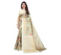 SIRIL Women's Silk Saree with Unstitched Blouse Piece, pista green, light brown, One Size