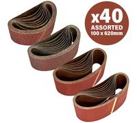 Sirius 40 Piece Assorted 100mm x 620mm Sanding Belts 100mm x 620mm Assorted Pack of 40