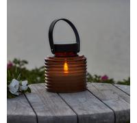 Sirius Aston Jar LED solar light, height 16 cm, amber/brown, IP44