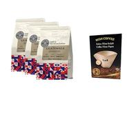 Sirius Coffee, Guatemala Roasted Ground Filter Coffee, Set of 3 + Coffee Filter Papers 40 PCS, Size 1X4 (Gift Set)