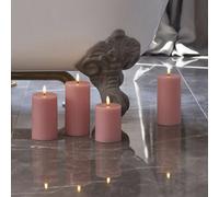 Sirius LED candle Sille, pink, height 15 cm, wax, battery operated
