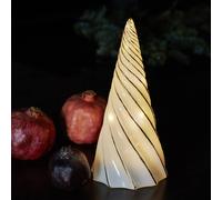 Sirius LED decorative figure Vilma, white/gold, height 24 cm, glass, battery