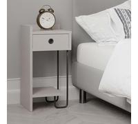 Decortie Sirius Modern Bedside Table With 1 Drawer Open Shelf Left Module Mocha Grey Width 32Cm