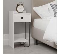 Sirius' Modern Bedside Table Left Module 32cm Width Decortie White 1 Pack