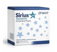 Sirius Z-Fold Hand Towels Paper Towels | Commercial Grade 2-Ply for Z-Fold Dispensers | 3000 Sheets (15 Sleeves of 200) | White, 23.5 x 23 cm