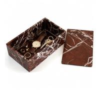 SIRIZEN-DIVING Purple Red Marble Storage Box with Lid for Jewelry