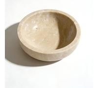 SIRIZEN-DIVING Small Travertine Decorative Marble Bowl, 5.9 inches,Natural Stone Round Bowl for Home Decor, Fruit, Nuts, Jewelry tray,Coffee Tables Centerpiece, Soap Serving (beige-5.9inches)