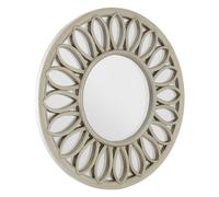 sirloin round wall bedroom mirror in weathered gold frame