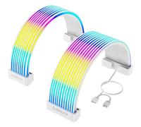 Sirlyr RGB LED Strips for PSU Cables - ARGB Lighting Sleeves for Power Supply Cable Extensions, Flexible PC Case Light Kit for GPU & Motherboard Wires （8 pin PCIE/12VHPWR,24 Pin ATX）
