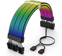 Sirlyr Strimmer 3 x 8 Pin PSU 5V 3 Pin Sync ARGB RGB PC Cable for Graphics Card Power Supply Computer Case Decoration Black Style